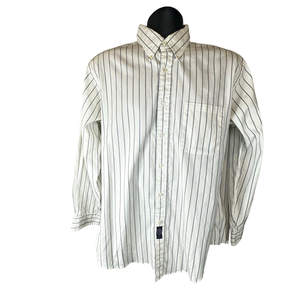 Vintage Allen Solly Mens Striped Dress Shirt Long Sleeve Cotton Button Down M